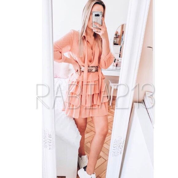 LAST 1!🔥ZARA BELTED DOTTED MESH DRESS - Picture 5 of 16